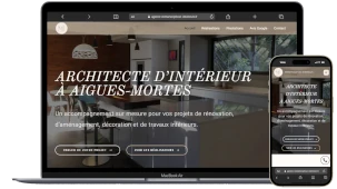 creation dun site vitrine à aigues mortes GARD pour une architecte d interieur