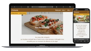 site vitrine d un snack à aigues mortes